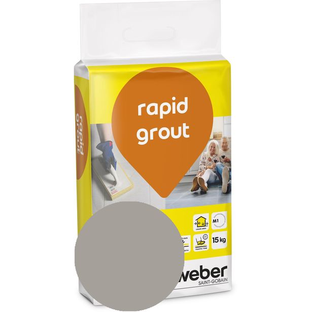 Saumalaasti Weber Rapid Grout, 17 Medium grey, 15 kg