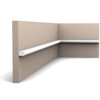 Seinälista Orac PX209, 14x10x2000mm, Duropolymer, valkoinen