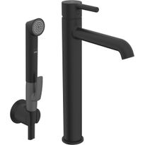 Pesuallashana Oras Optima Style 2602FH-33, Bidetta-käsisuihkulla, mattamusta, Verkkokaupan poistotuote