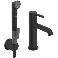 Pesuallashana Oras Optima Style 2606FH-33, Bidetta-käsisuihkulla, mattamusta, Verkkokaupan poistotuote