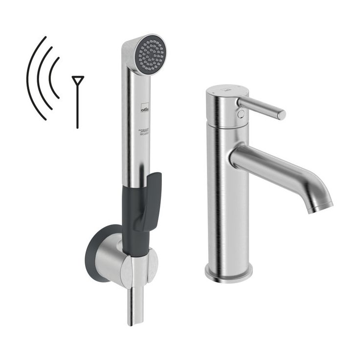 Pesuallashana Oras Optima Style 2613FH Smart Bidetta -käsisuihkulla, 3V, Bluetooth, harjattu teräs