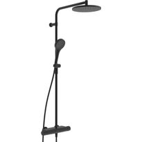 Sadesuihkusetti Oras Optima Style 7192N-33, vettä säästävä, termostaattihanalla, matta musta