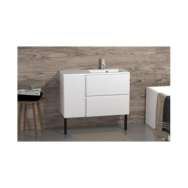 Kylpyhuoneryhmä Otsoson Minimeri 900, 900x390mm, oikea, valkoinen, vetimetön
