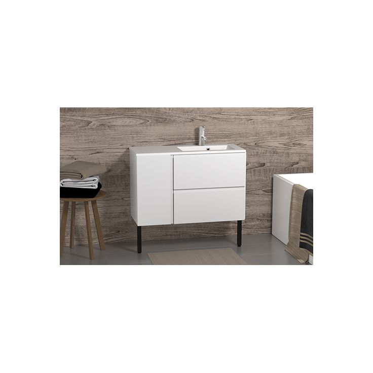 Kylpyhuoneryhmä Otsoson Minimeri 900, 900x390mm, oikea, valkoinen, vetimetön