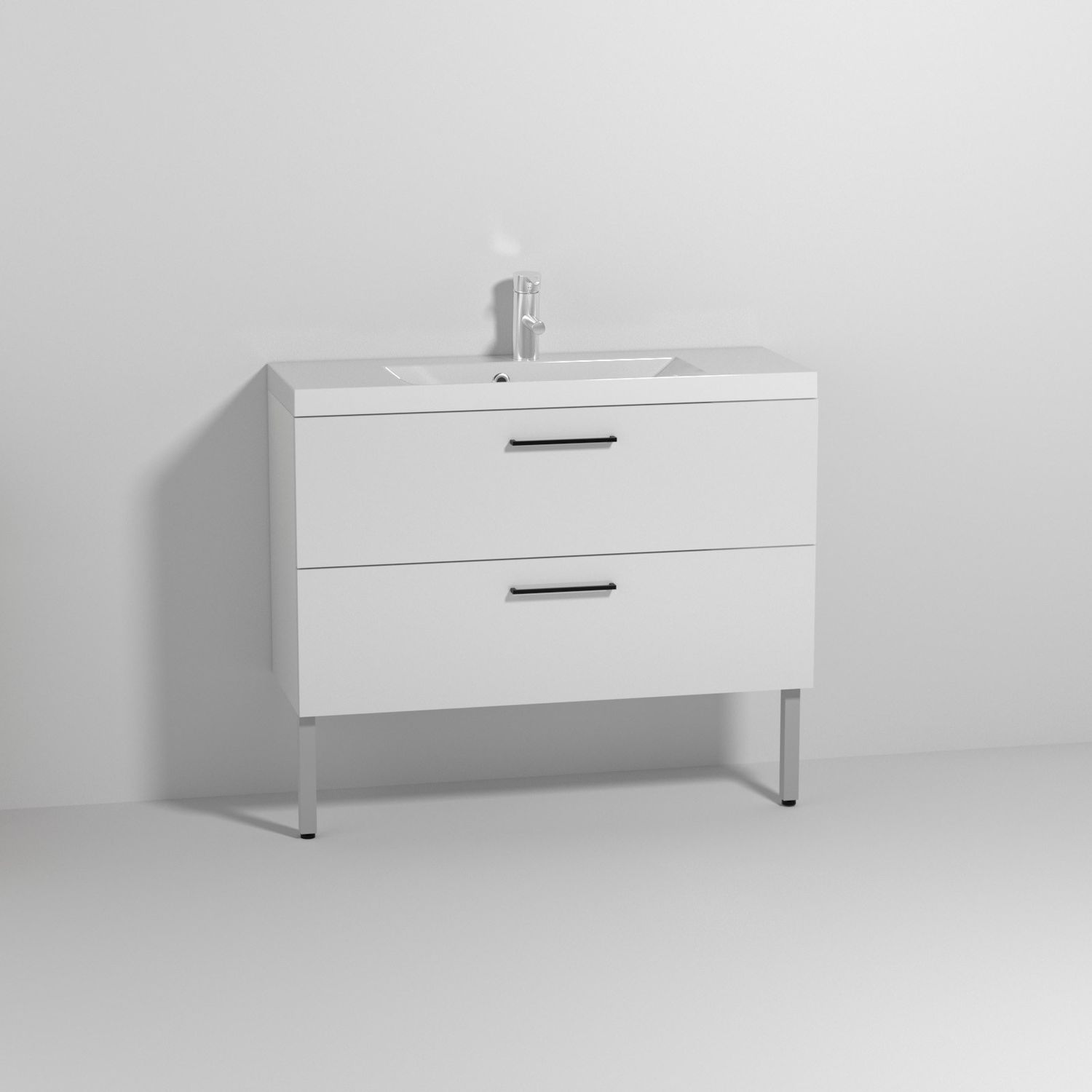 Allaskaappi altaalla Otsoson Aalto 1000, kiiltävä valkoinen