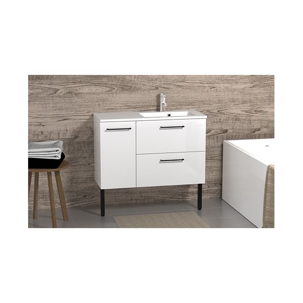 Kylpyhuoneryhmä Otsoson Minimeri 900, 900x390mm, oikea, valkoinen, vetimetön