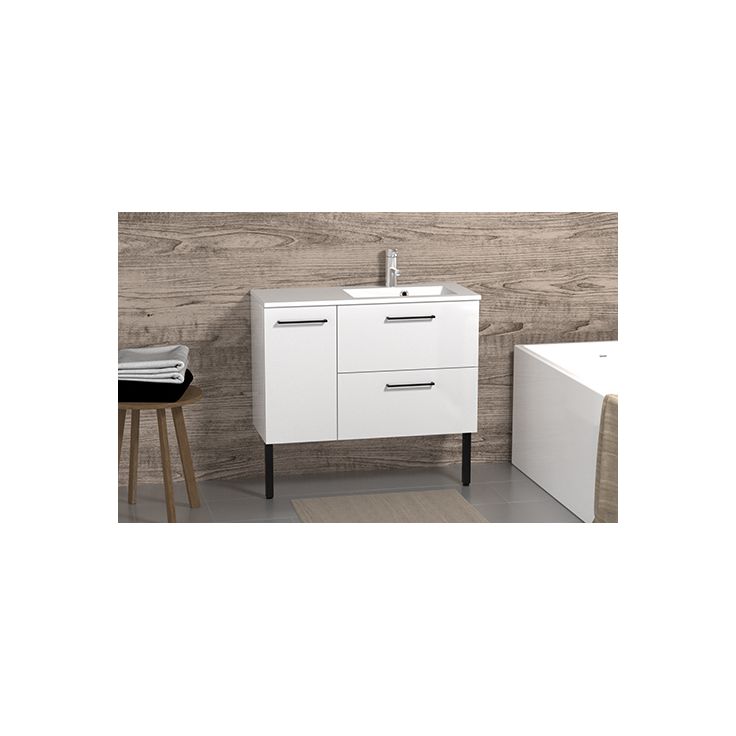 Kylpyhuoneryhmä Otsoson Minimeri 900, 900x390mm, oikea, valkoinen, vetimetön
