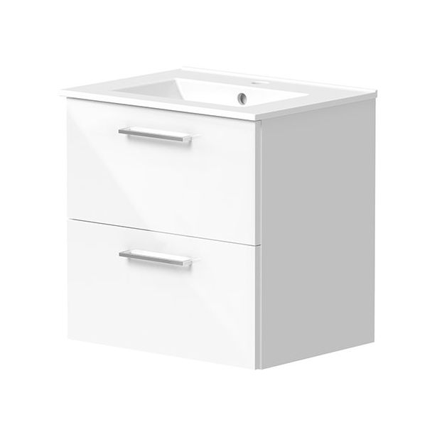 Allaskaappi altaalla Otsoson Reno, laatikoilla, valkoinen, eri kokoja