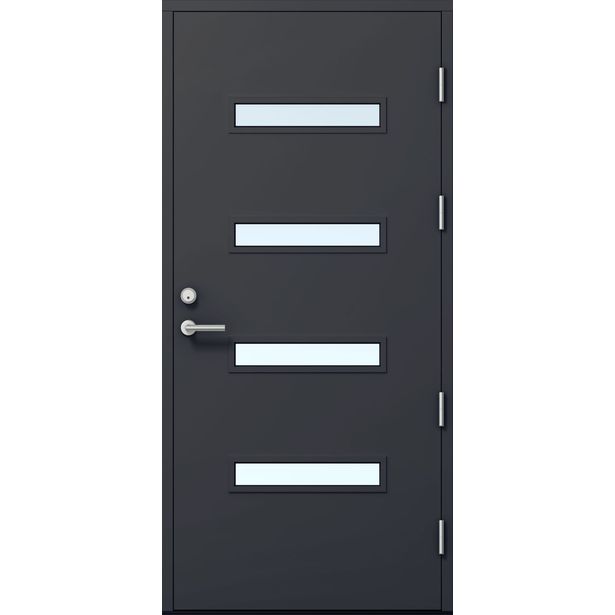 Ulko-ovi Oulux Esikko termo 10x21 karmi 115 mm RR23 tummanharmaa crepilasi