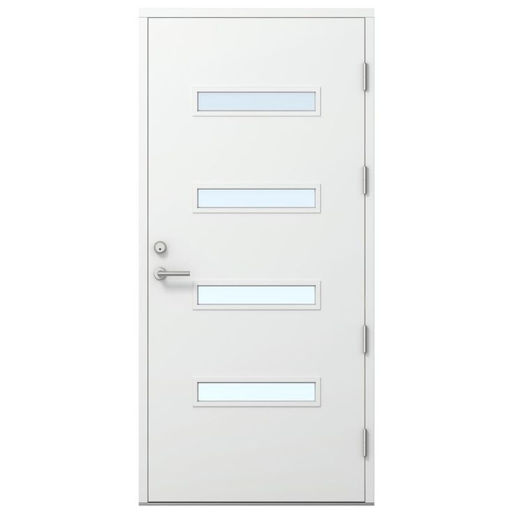 Ulko-ovi Oulux Esikko 10x21 karmi 115 mm valkoinen crepilasi