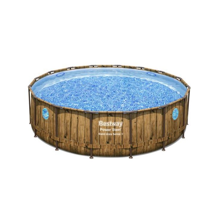 Uima-allassetti Bestway Power Steel Swim Vista, 488x122cm, pyöreä, ikkunalla (56725)