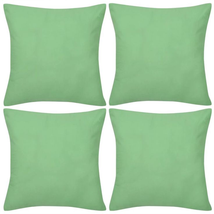 Omenanvihreä tyynynpäällinen 4 kpl puuvilla 50 x 50 cm_1