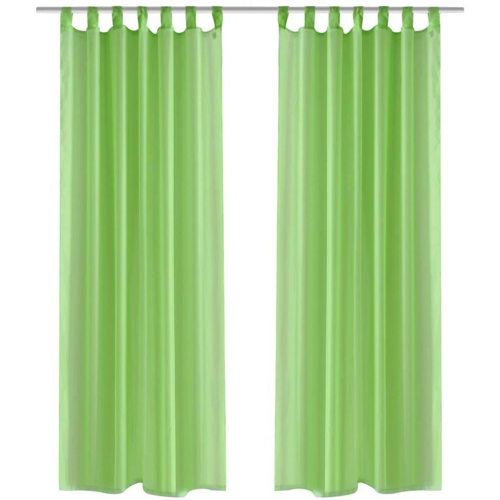Omenanvihreät sheer verhot 140 x 175 cm 2 kpl