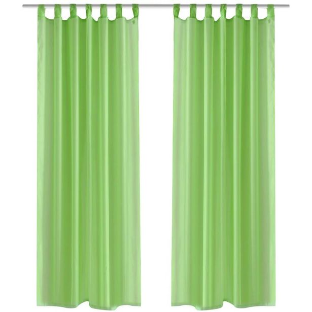 Omenanvihreät sheer verhot 140 x 175 cm 2 kpl_1