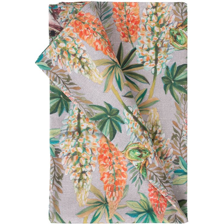 Table mat LONETA NEW 136x220cm, flowers and frogs