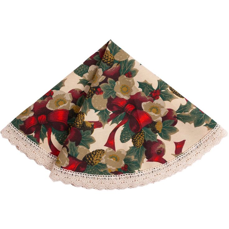 Table mat WINTER FLOWERS D70cm, ribbons
