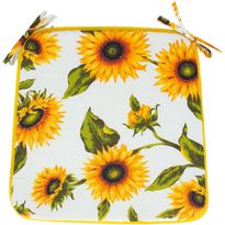 Tuolin pehmuste Home4You LONETA NEW 39x39 cm, auringonkukat, monivärinen