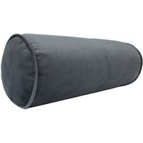 Samettinen rullatyyny Home4You Ø18x50 cm, harmaa