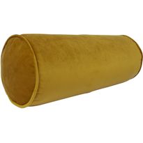 Samettinen rullatyyny Home4You Ø18x50 cm, sinapinkeltainen