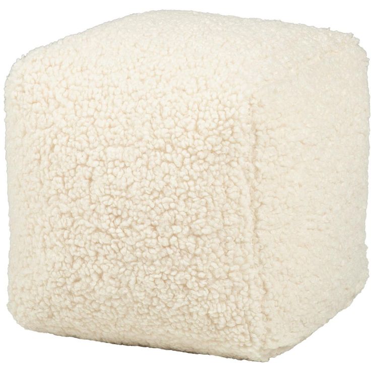 Pillow LARRY cube, 25x25x25cm, natural white