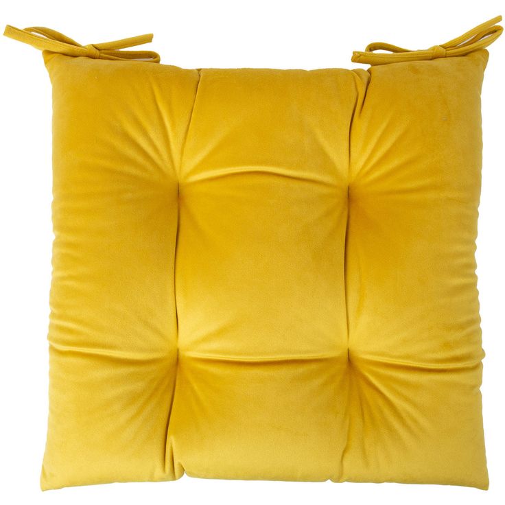 Chair cushion VELVET 2, 40x40cm, yellow