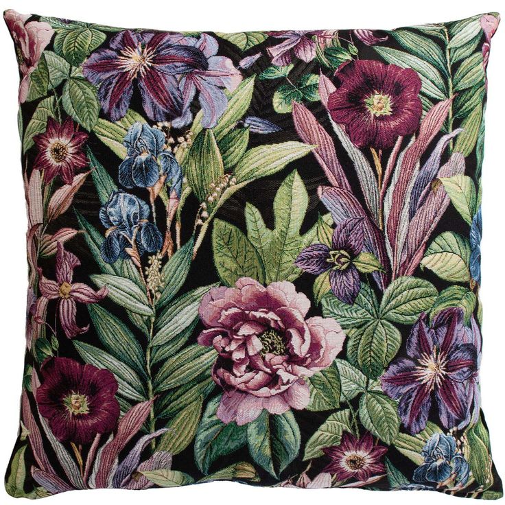 Pillow HOLLY ROSE 68x68cm, black
