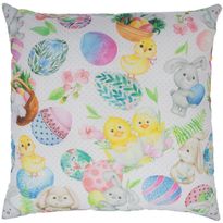 Koristetyyny Home4You LONETA 45x45 cm, kevät ja jänis, monivärinen