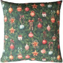 Koristetyyny Home4You CHRISTMAS NEW 45x45 cm, joulukoristeet kuusessa, monivärinen