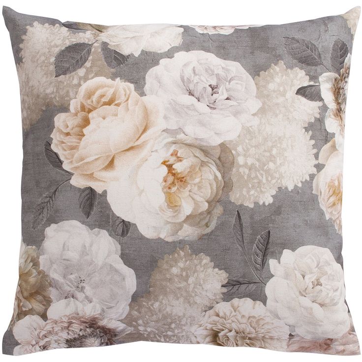 Pillow HOLLY 45x45cm, grey flowers