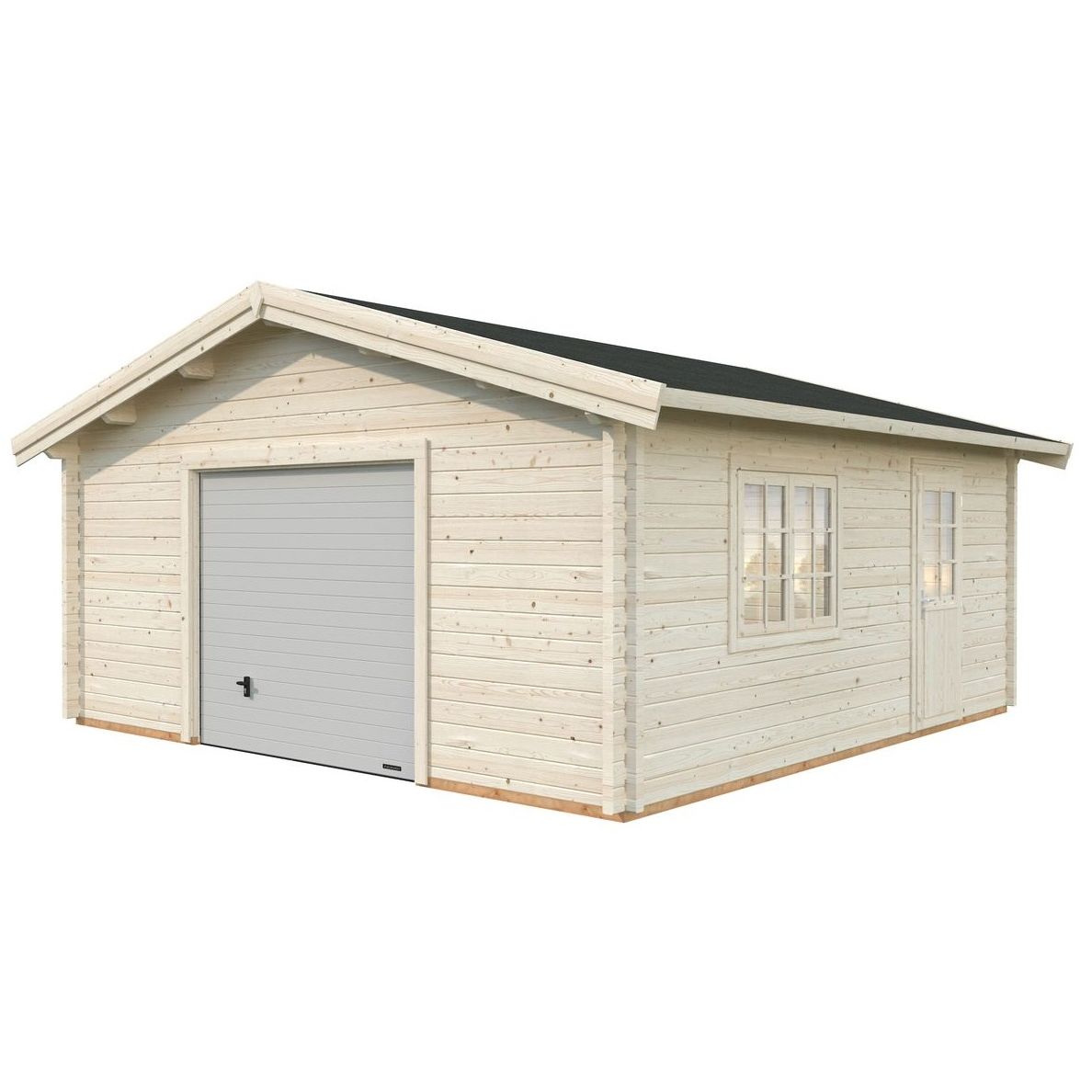 Autotalli Palmako Roger, nosto-ovella, 27,7m², puuvalmis