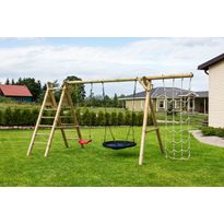Leikkiteline Palmako Kalev, keinu, pesäkeinu, kiipeilyteline, kiipeilyverkko, Verkkokaupan poistotuote