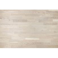 Lautaparketti Baltic Wood Country Tammi, 3-sauva, 13,3mm, valkoinen mattalakattu
