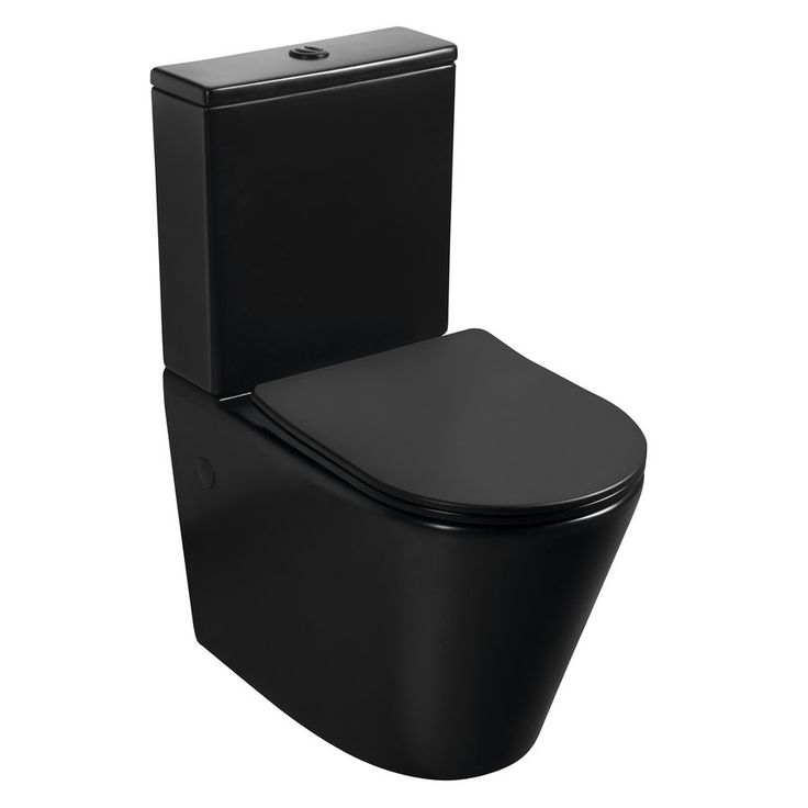 WC-istuin Interia Pako Rimless soft-close -kannella kaksoishuuhtelu, mattamusta
