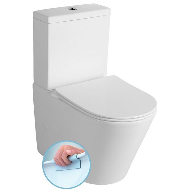 WC-istuin Interia Pako Rimless, soft-close -kannella, kaksoishuuhtelu