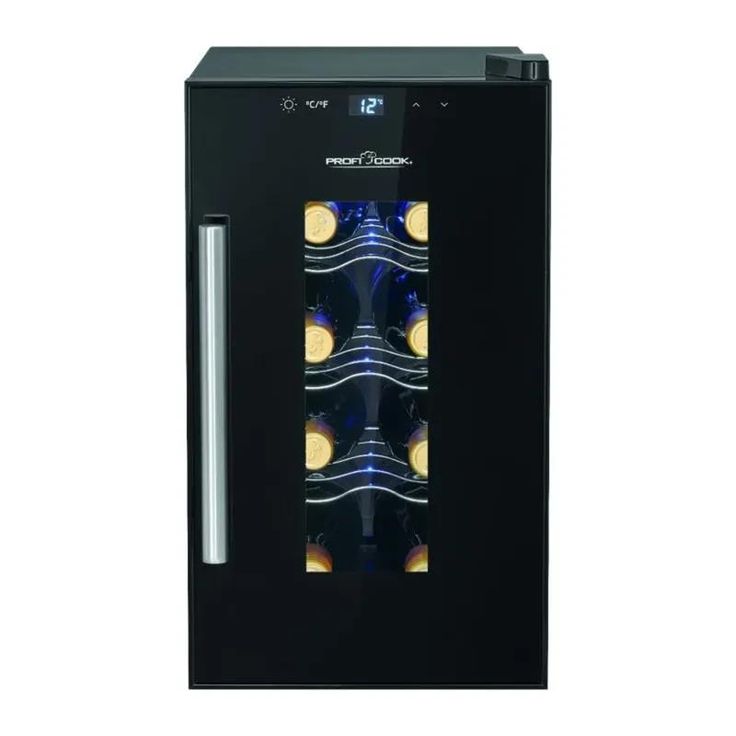 Viinikaappi Proficook PCWK1232, 26cm, 1 lämpötila-alue, vapaasti seisova, musta