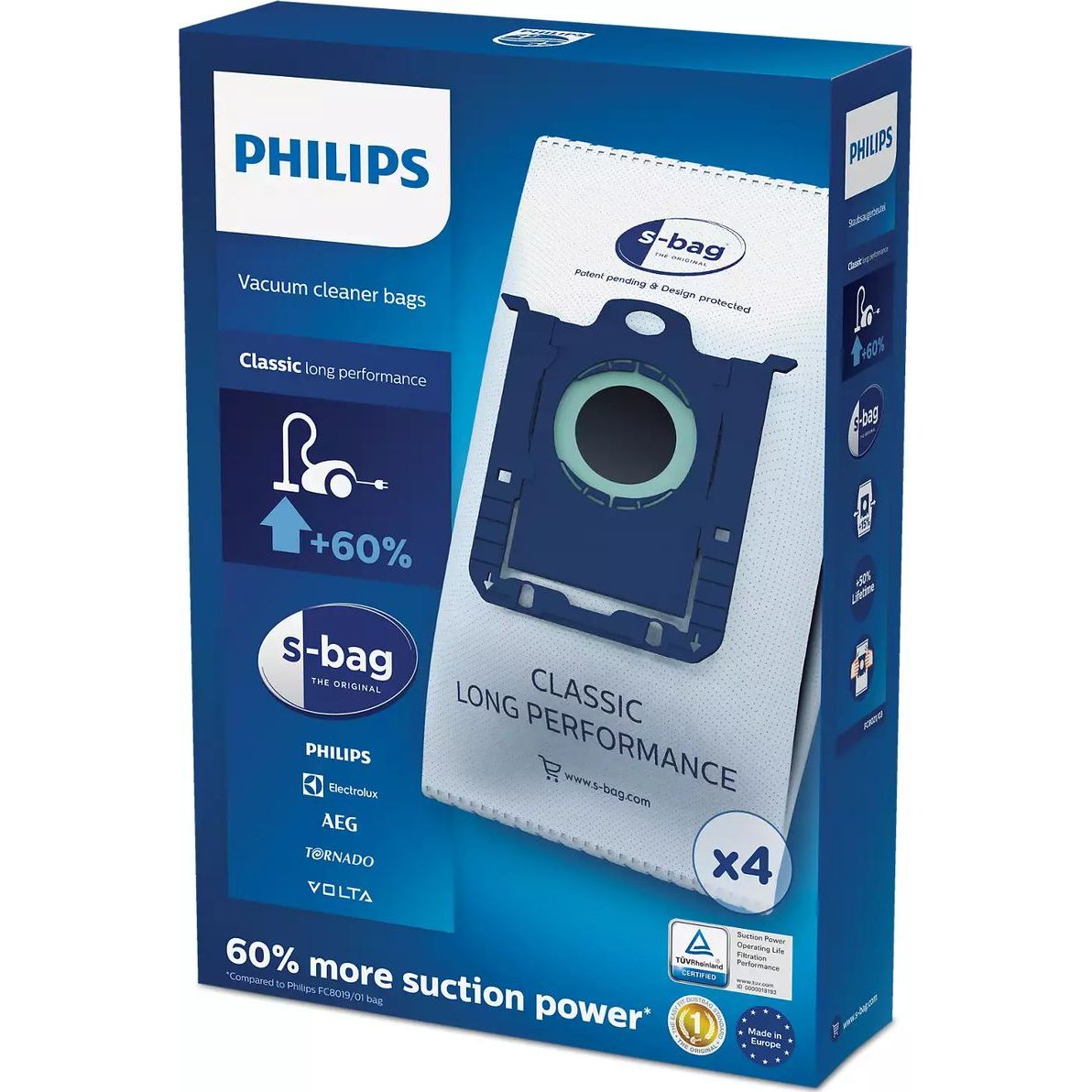 Pölypussi Philips Vacuum S-Bag Classic FC8021/03, 4kpl