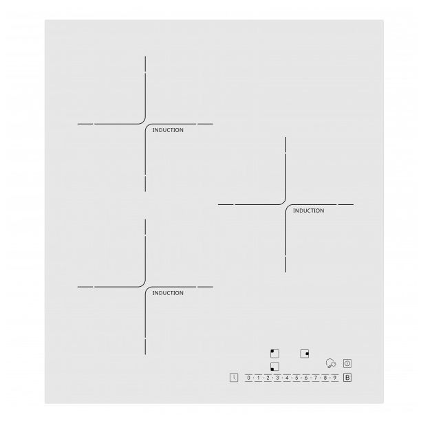 Induktioliesitaso Schlosser PI403S1CW, 45 cm, valkoinen