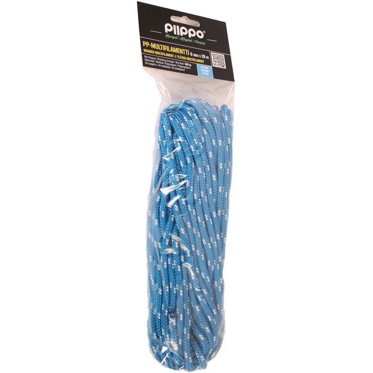 Köysi Piippo palmikoitu PP-multifilament sininen, 6mm x 20m