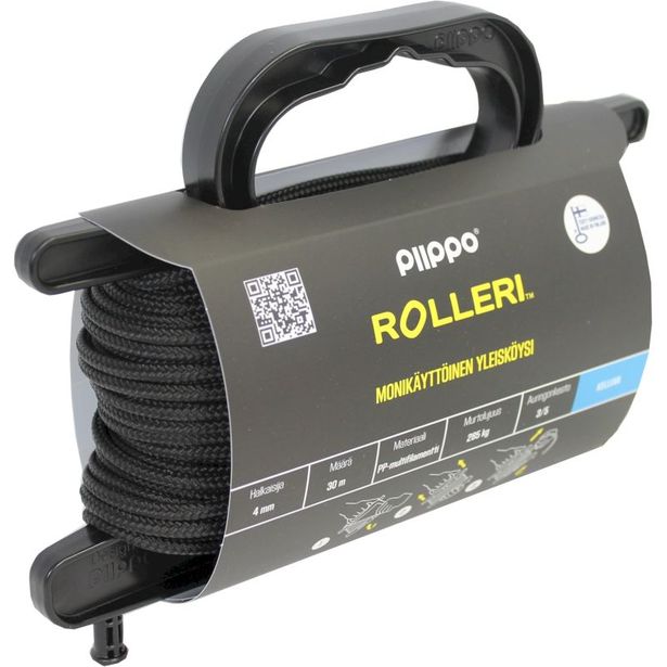 Rolleri Piippo PP-multifilamentti, 4mm x 30m, musta