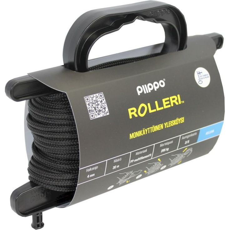 Rolleri Piippo PP-multifilamentti, 4mm x 30m, musta