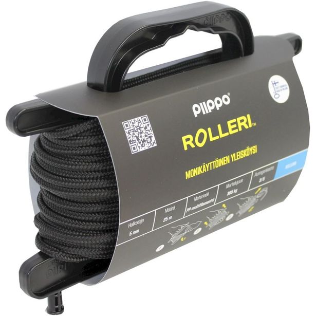 Rolleri Piippo PP-multifilamentti, 5mm x 25m, musta