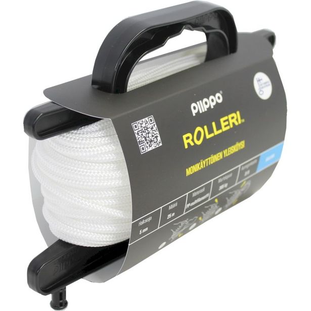 Rolleri Piippo PP-multifilamentti, 5mm x 25m, valkoinen