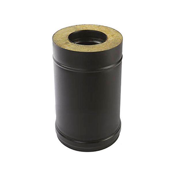 Eristetty jatko-osa Pisla-kamiinalle, 500mm/150mm, musta/rst