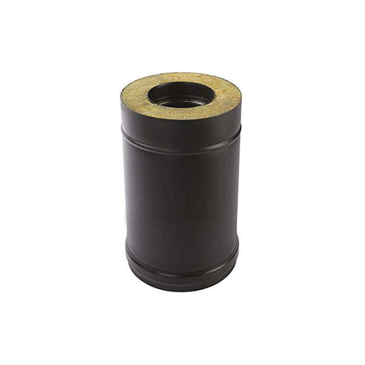 Eristetty jatko-osa Pisla-kamiinalle, 500mm/150mm, musta/rst