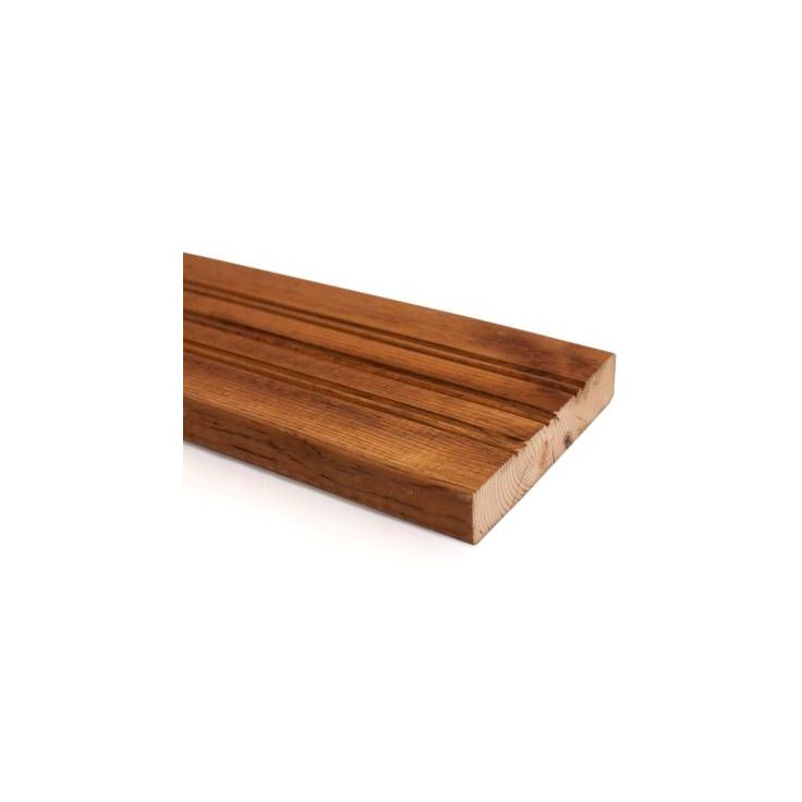 Kestopuu Oiva SHP mänty, 28x145mm, OM, urilla, ruskea