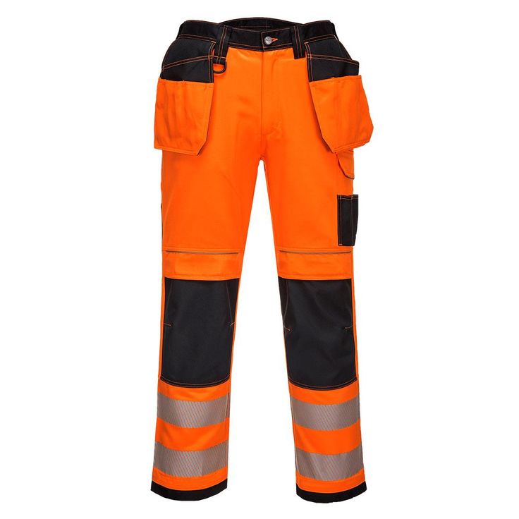 Riipputaskuhuomiohousut Portwest T501 PW3, oranssi/musta