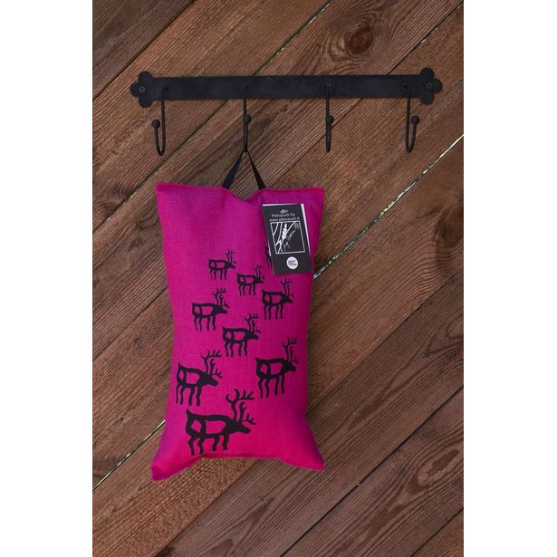 Saunatyyny Pikkupuoti Porot Pellava, 20x37cm, fuksia