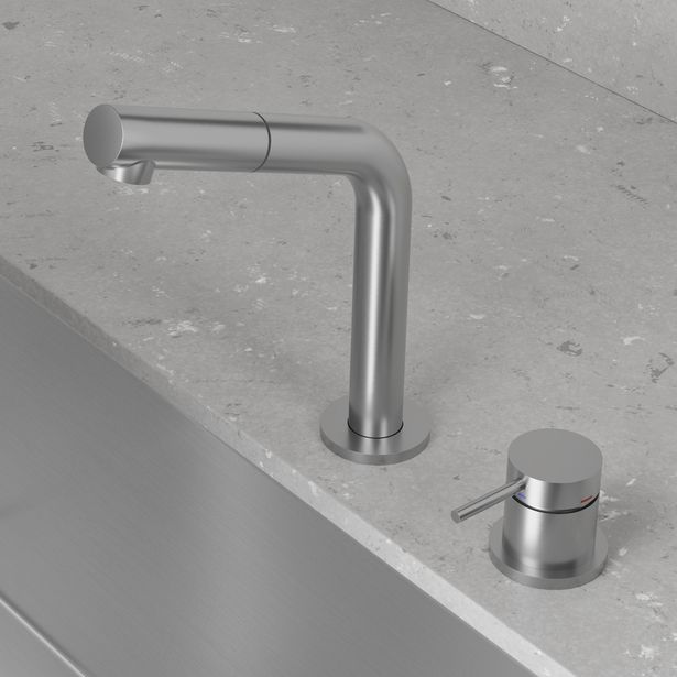 Pesuallashana Scandtap Steel Harmonized B2P Original, ulosvedettävä juoksuputki, ruostumaton teräs