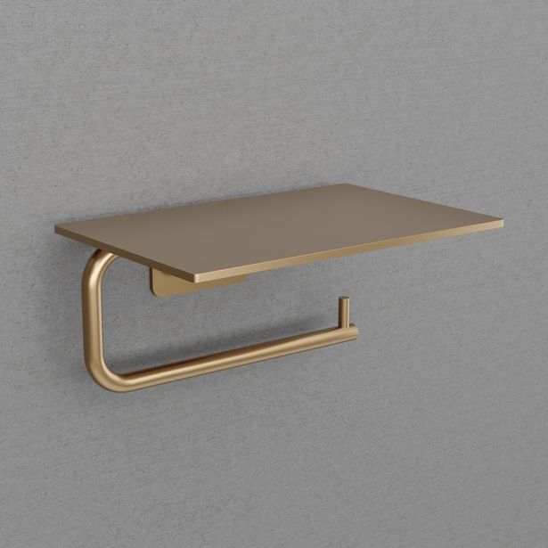 WC-paperiteline hyllyllä Scandtap Style Sand, messinki