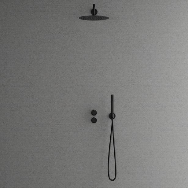Sadesuihkusetti Scandtap Harmonized 2x Black, piiloasennettava, musta